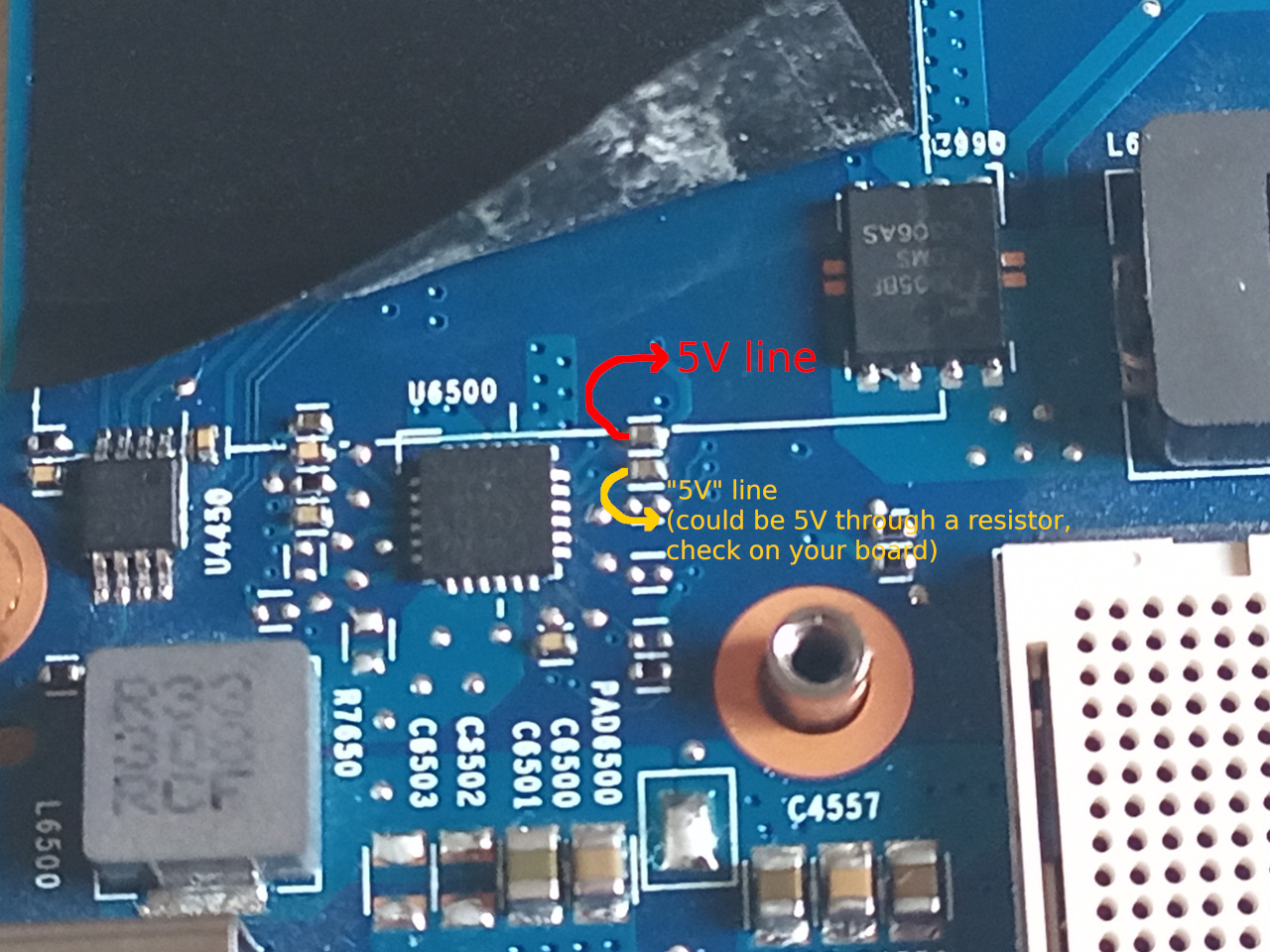 5V point near CPU